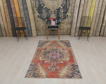 Oushak Rug, Vintage Rug, Anatolian Rug, Boho Rug, Antique Rug, Soft Rug, Wool Rug, Area Rug, Floor Rug, Turkish Rug, Handmade Rug,Rug,A-1641