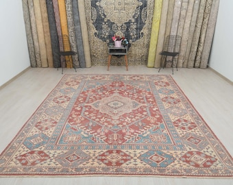 Oushak Rug, Vintage Rug, 8x10 Oushak Rug, Handmade Rug, Soft Rug, 8x10 Rug, Oushak Area Rug, 8x10 Turkish Rug, Living Room Rug, Rugs, A-1507
