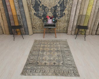 Turkey Rug, Neutral Rug, Handmade Rug, Bedroom Rug, Oushak Wool Rug, Turkish Rug, Vintage Rug, Boho Rug, Living Room Rug, Oushak Rug, A-1652