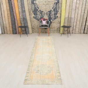 Entry Rug, Turkish Runner Rug, Handmade Rug, Wool Runner Rug, Anatolian Rug, Neutral Rug, Custom Rug, Vintage Runner Rug, Hallway Rug,B-3408