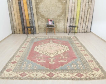 Oushak Area Rug, 8x10 Rug, Oushak Rug, Vintage Rug, 8x10 Oushak Rug, Turkey Rug, 8x10 Turkish Rug, Living Room Rug, Turkish Area Rug, A-1519