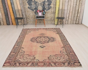 Oushak Rug, Vintage Rug, 6x9 Rug, Turkish Rug, Oushak Area Rug, 6x9 Oushak Rug, Turkish Area Rug, 6x9 Turkish Rug, Area Rug, Rugs, S-2008
