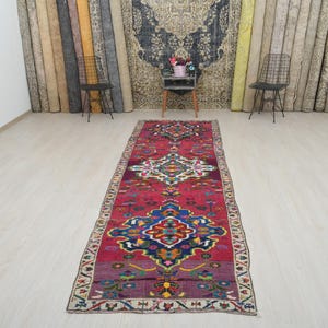 Entry Rug, Wool Runner Rug, Vintage Runner Rug, Runner Rug, Hallway Rug, Anatolian Rug, Neutral Rug, Turkish Runner Rug,Handmade Rug, B-2751