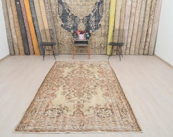 Tapis Oushak, tapis turc, tapis vintage, tapis, tapis bohème, tapis en laine, tapis Oushak, tapis pour enfants, cadeau pour elle, tapis turc, S-865