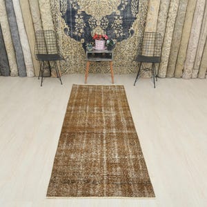 Entry Rug, Wool Runner Rug, Handmade Rug, Runner Rug, Custom Rug, Hallway Rug, Vintage Runner Rug, Oushak Runner Rug, Turkish Rug, B-3521