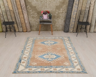 Oushak Rug, Turkey Rug, Vintage Rug, Oushak Area Rug, Turkish Area Rug, Soft Rug, Anatolian Rug, Turkish Rug, Handmade Rug, Wool Rug, 1472