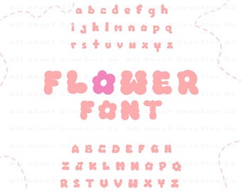 Fuente de flores, fuente bohemia, fuente Cricut, hippie, fuentes bonitas, fuentes para Cricut, fuente Procreate, fuente Daisy
