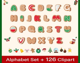 Alfabeto navideño PNG Letras navideñas Clipart Alfabeto de Santa PNG Fuente navideña Doodle de Feliz Navidad Paquete de imágenes prediseñadas de fuente de Santa