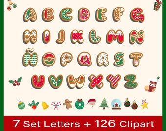 7 Alfabeto navideño PNG Letras navideñas Clipart Alfabeto de Santa PNG Fuente navideña Garabato de Feliz Navidad Paquete de imágenes prediseñadas de fuente de Santa