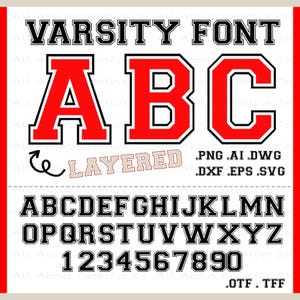 Varsity Font SVG, Jersey Font Svg, Sports SVG Alphabet, Varsity Letters ...