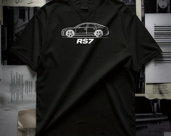 Audi RS7 Outline Drawing T-Shirt | Sports Car Side Profile Tee