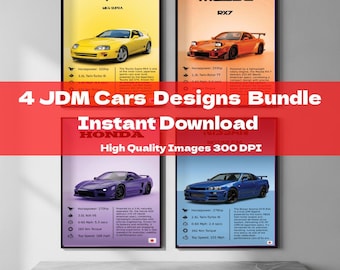 JDM Legends Bundle | Toyota Supra MK4, Nissan Skyline, Mazda RX7, Honda NSX Digital Download