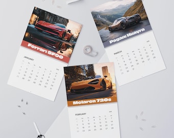 Supercars Calendar 2026 | Sports Cars, Monthly Wall Calendar