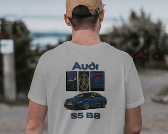 Audi S5 B8 Car Illustration Tee | Automotive Logo Graphic Shirt