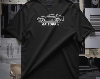 GR Supra Outline Car Tee | Sports Car Graphic T-Shirt