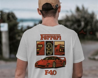Ferrari F40 Graphic Tee, Vintage Car T-Shirt, Gift for Car Enthusiasts