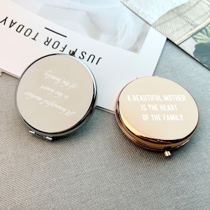 Personalized Name Vanity Mirrors Bridesmaid Gifts, Custom Women&#39;s Flower Engraved Pocket Mirrors, Personalized Wedding or Birthday Souvenirs