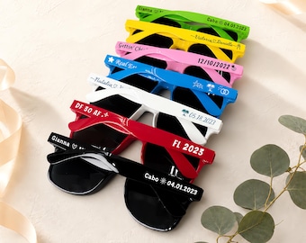 Custom Wedding Sunglasses,  Personalised Wedding Date Initials Love Heart Sunglasses, Wedding Personalised Sunglasses Wedding Favors Gifts