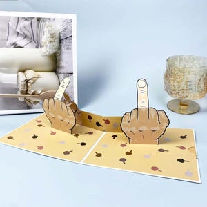 Carte de voeux pop-up amusante pour le majeur, Carte de voeux 3D personnalisée pour le majeur, Mini carte de voeux pop-up pop-up pour le majeur, cadeau d'anniversaire