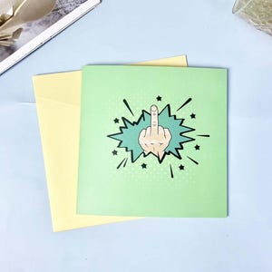 Lustige Pop-Up Mittelfinger Grußkarte, personalisierte 3D Mittelfinger Grußkarte, Mini Pop-Up Mittelfinger Grußkarte Geburtstagsgeschenk