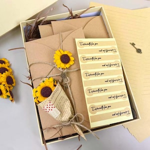 Boîte-cadeau de cérémonie haut de gamme avec enveloppes de fleurs séchées, boîte-cadeau de confession d'anniversaire, lettre d'amour romantique manuscrite, cadeau pour elle