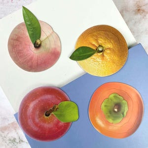 Linda tarjeta de felicitación de frutas hecha a mano, tarjeta de felicitación personalizada con frutas peladas en 3D, mini tarjeta de felicitación navideña con frutas emergentes, regalo de San Valentín