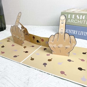 Carte de voeux pop-up amusante pour le majeur, Carte de voeux 3D personnalisée pour le majeur, Mini carte de voeux pop-up pour le majeur, cadeau d'anniversaire