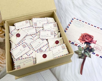 Buste in miniatura per lettere d'amore di coppia, minuscole scatole regalo per lettere d'amore, regali di nozze, confezione regalo assortita di lettere d'amore piccole, dolci regali per la festa della mamma