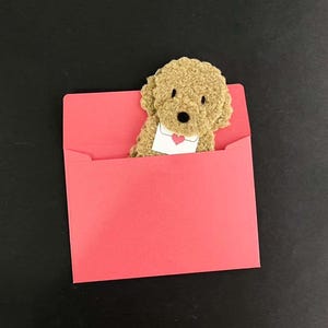 Mini carte de voeux 3D pour chiot, Adorable carte de voeux en peluche faite main pour chiot, Cadeaux d'anniversaire pour carte de voeux pour les fêtes avec un chiot pop-up personnalisé