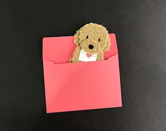 Mini 3D Puppy Greeting Card, Adorable Handmade Plush Puppy Greeting Card, Personalized Pop-up Puppy Holiday Greeting Card Birthday Gifts