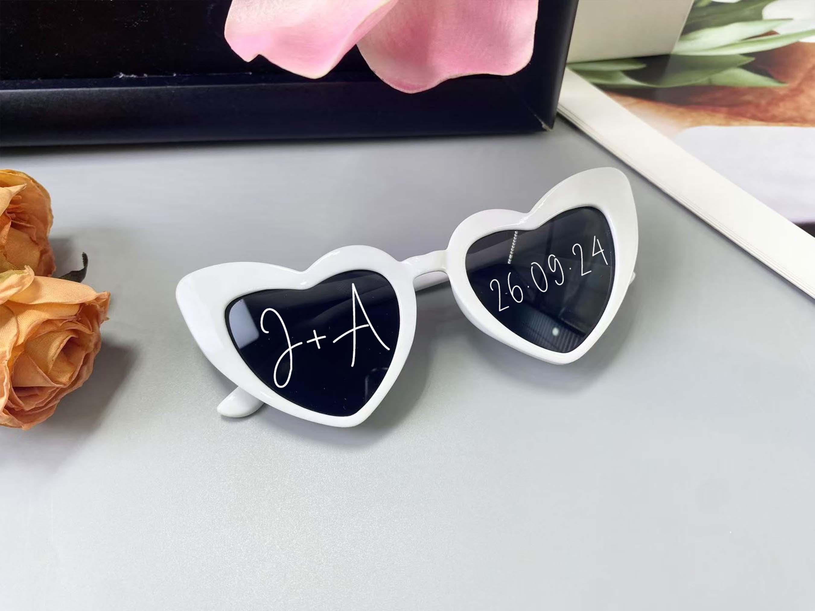 Custom Wedding Sunglasses, Personalised Wedding Date Initials Love Custom Wedding Sunglasses, Personalised Wedding Date Initials Love