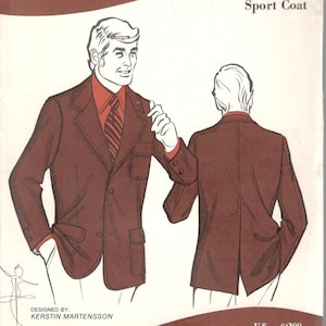 Sew Knit N Stretch 329 1970s Mens Sport Coat Pattern for Double Knits  Adult  Vintage Sewing Pattern Chest 42 44 46 UNCUT
