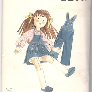 Kwik Sew 609 1970s Girl Lisa Rag Doll and Doll Clothes Pattern 30 Inch Soft Doll Vintage  Sewing Pattern