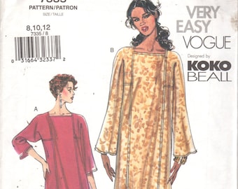 Vogue 7335  Pullover Bell Sleeve Caftan Tunic Top Pull On Pants Pattern Womens Sewing Pattern Size 8 or 8 10 12 Or 20 22 24 Or 14 16 18