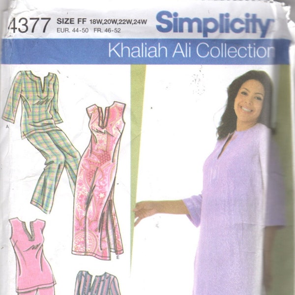 Simplicity 4377 Sleepwear Lounging Pattern Nightgown 2 Lengths Pajamas Pattern Khaliah Ali Plus Size Sewing Pattern Size 18 20 22 24 UNCUT