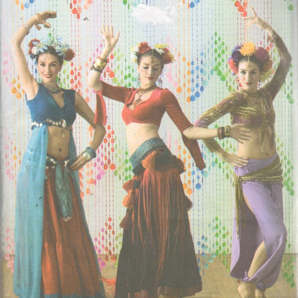 Simplicity 3832 Belly Dancing Costume Pattern Dance Studio Harem Pants Skirt Shrug Womens Sewing Size 6 8 10 12 But 30 - 34 UNCUT