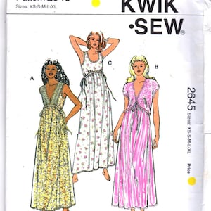 Kwik Sew 2645 Misses Lingerie Feminine Nightgown and Bolero Jacket Pattern Womens  Sewing Pattern Size XS  S M L XL  Bust 31 - 45 UNCUT