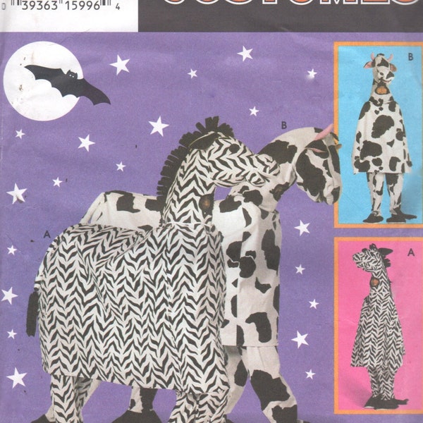 Simplicity 9199 One or Two Person Pattern Pantomime Zebra Cow Costume Pattern Mens Women Couple Adult Vintage Sewing Pattern One Size UNCUT