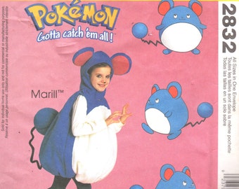 Pokemon Marill Halloween Play Costume New in Package Size 4-6 or 7-10 