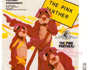 McCalls 2748 Boys Girls PINK PANTHER Costume Pattern  Childs Sewing Pattern Size 6 8 Chest 25 - 27 UNCUT