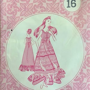 Patterns Pacifica 3011 1970s Sleeveless Long Dress Pattern Ruffled Hem Pattern MuuMuu Scoop Neck Womens Vintage Sewing Pattern Size 16 Uncut