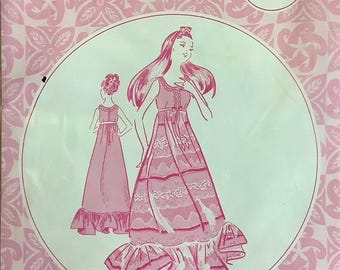 Patterns Pacifica 3011 1970s Sleeveless Long Dress Pattern Ruffled Hem Pattern MuuMuu Scoop Neck Womens Vintage Sewing Pattern Size 16 Uncut