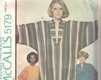 Make it Tonight 1970s McCalls 5179  Misses Womans Half Size Top Caftan Dress Pattern Vintage Sewing Pattern One Size  Bust 31 - 48 UNCUT