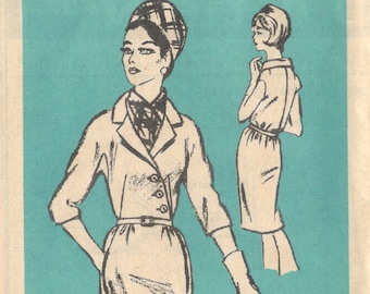Mail Order M249 Prominent Designer Nat Kaplan Misses Diagonal Bodice Dress Pattern Womens Vintage Sewing Pattern Size 12 Bust 32