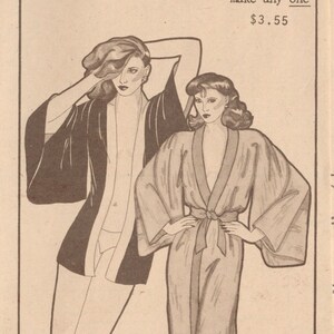 May include: Two women's sewing patterns for a robe and a kimono. The patterns are from Pauloa Patterns and are size XS, S, M, L, XL. The pattern number is 4404 and the price is $3.55.