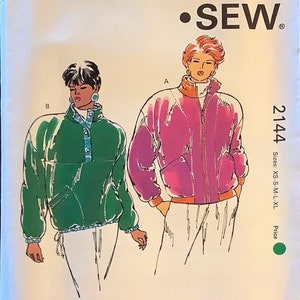 May include: A sewing pattern for a jacket and a pullover. The pattern is from Kwik Sew Pattern Co., Inc. and is for sizes XS-S-M-L-XL. The pattern number is 2144.