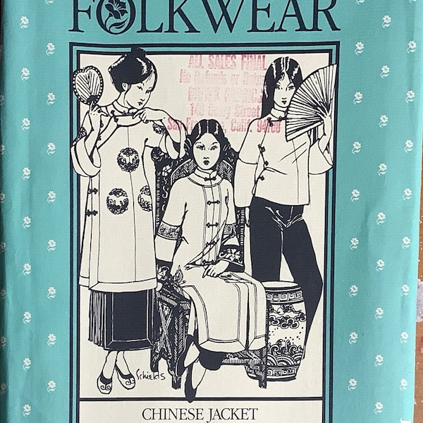 Folkwear 114 Chinese Jacket Pattern 3 Lngths Asian Embroidery Womens Vintage Sewing Pattern Size Pettite-Small Medium Large Bust 31-44 UNCUT