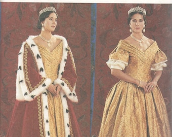 Butterick 3713 Misses Queen Victoria Costume Pattern Parliamentary Robe 2 Piece Gown Womens Sewing Size 12 14 16 Or 6 8 10 UNCUT