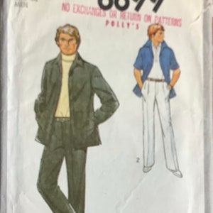Simplicity 8899 Mens 1970s Tucked Pants and Unlined Jacket Pattern  Adult Vintage Sewing Pattern Size Chest 44 Or 38 UNCUT