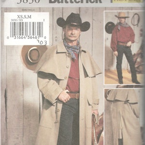Butterick 3830 Historical Costume Western Capelet Aussie Coat Duster and Pullover Shirt Pattern Adult Sewing Pattern Size XS S M Or L XL FF